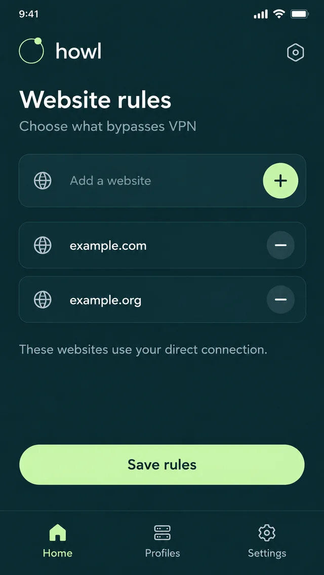 Connection rules