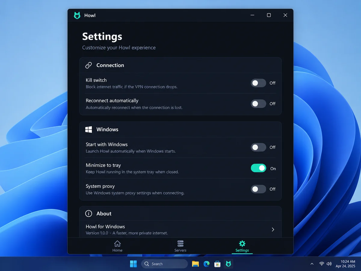 App settings