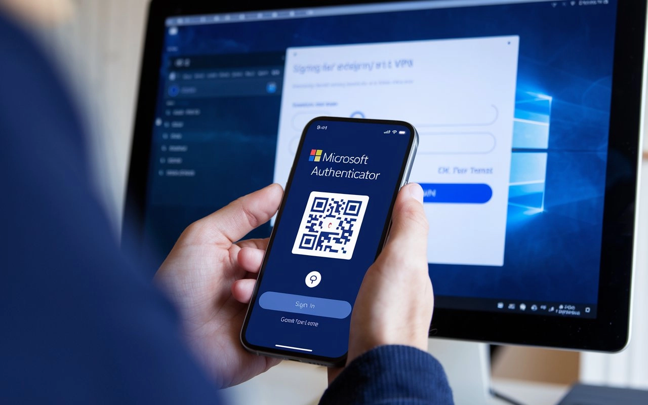 استخدام Microsoft Authenticator لتسجيل الدخول إلى خادم VPN