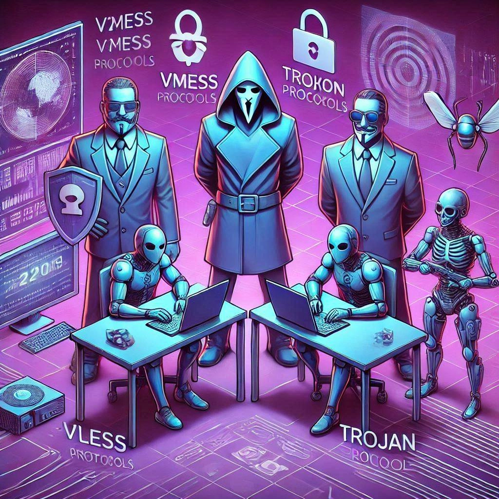 V2Ray: مقارنة بين بروتوكولات VMess وVLESS وTrojan
